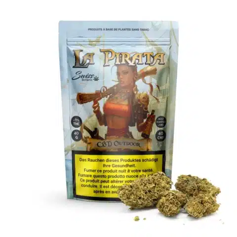 Un sachet de cbd fleurs de cbd outdoor pirata.