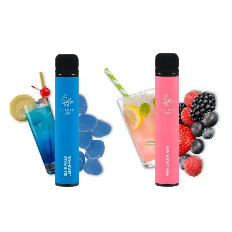 Une e-cigarette aux saveurs bleues et roses infusée d'huile de cbd et de cbd de suisse.